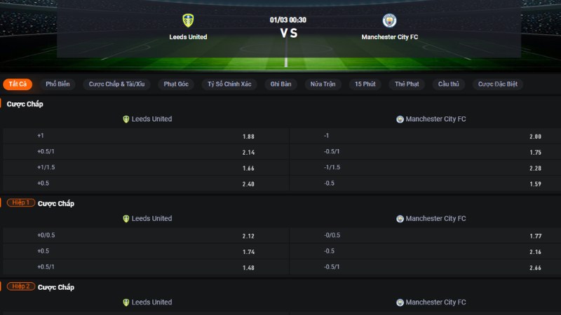 Leeds vs Man City