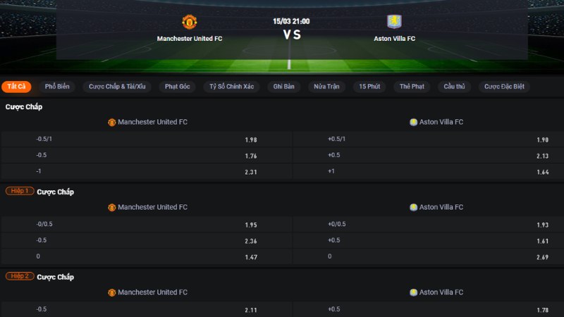 Man United vs Aston Villa